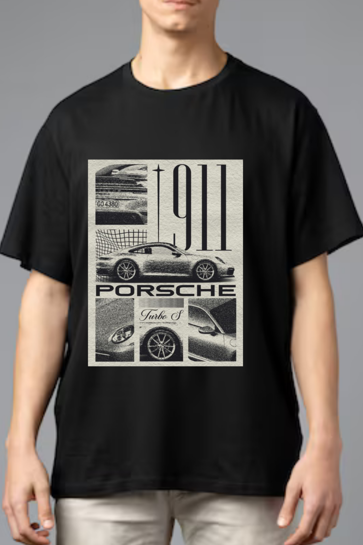 Alaseee “Porsche 911 Turbo S” Oversized Tee – Retro Motorsport Edition