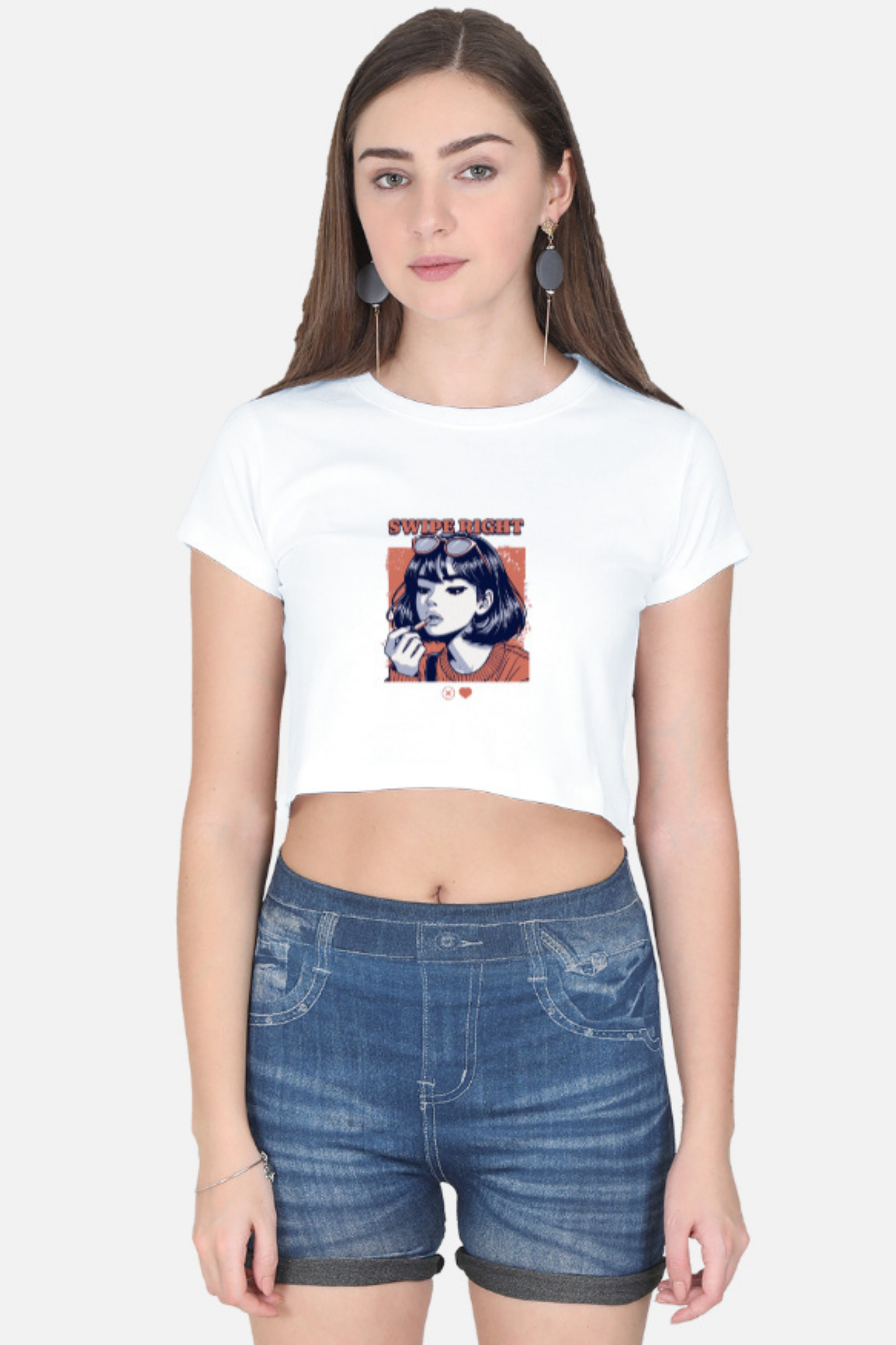 The "Swipe Right" Retro Babe Crop Tee
