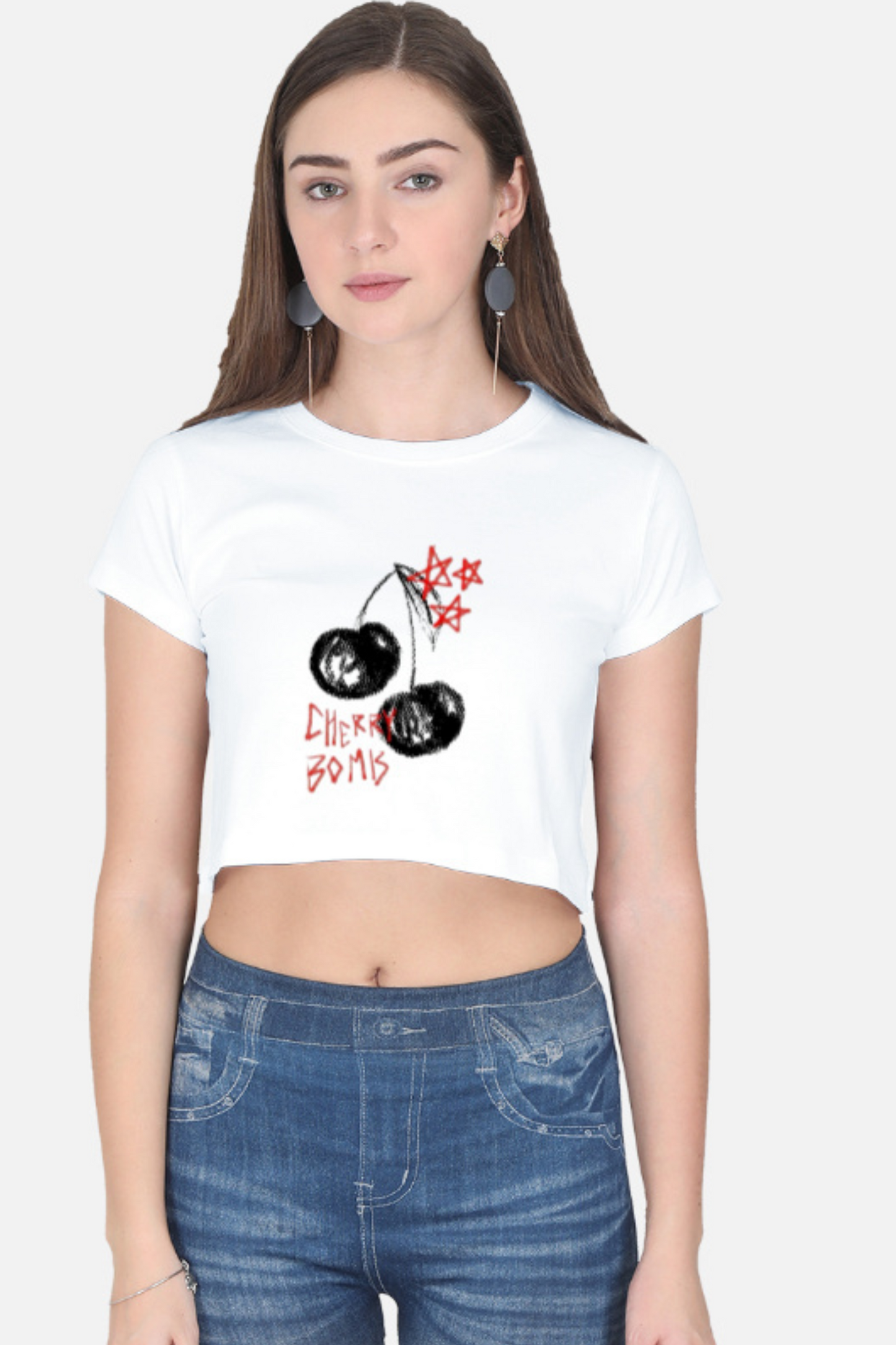 Cherry Bomb Graphic Crop Tee