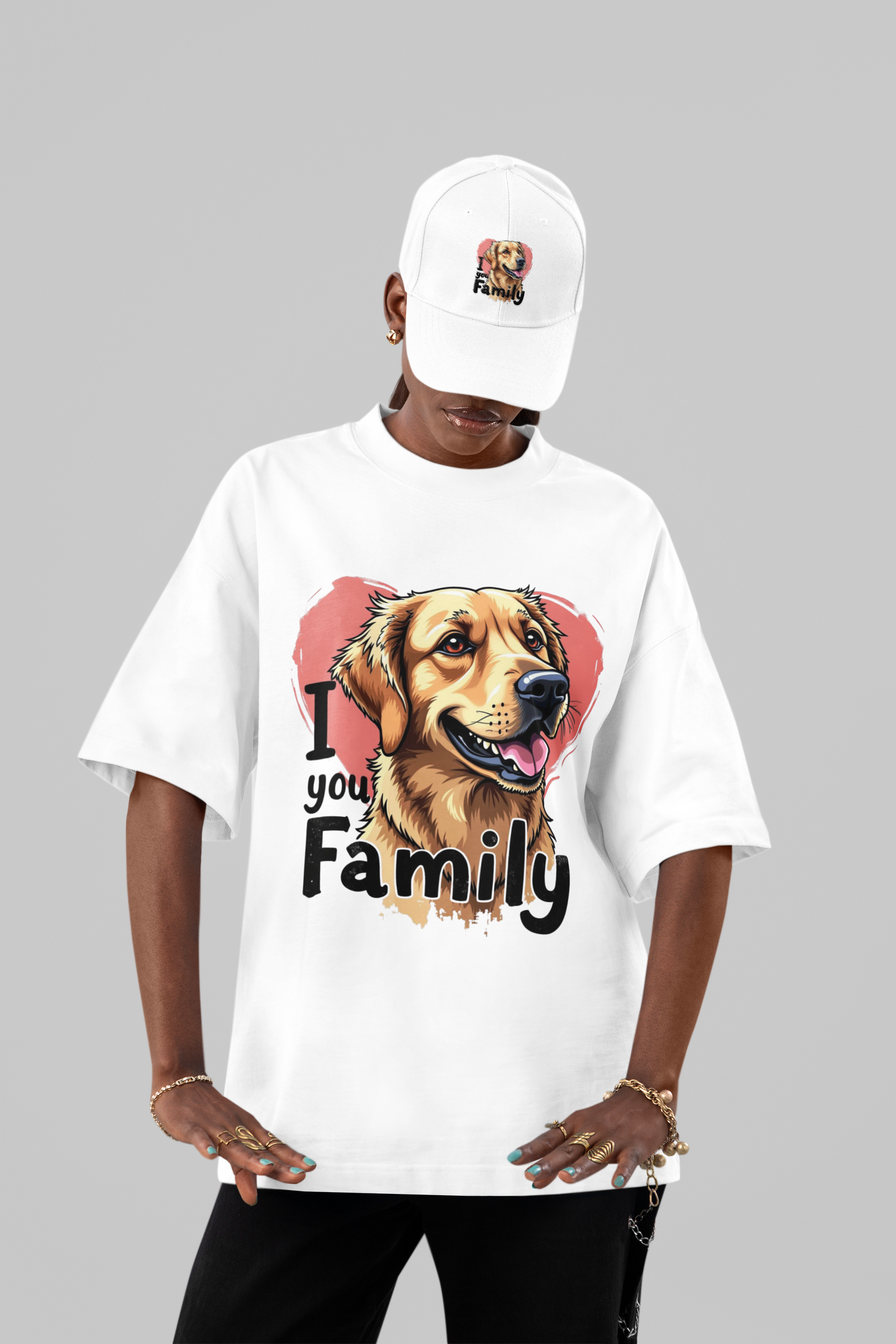 Golden Love: The Family Dog Oversized T-Shirt