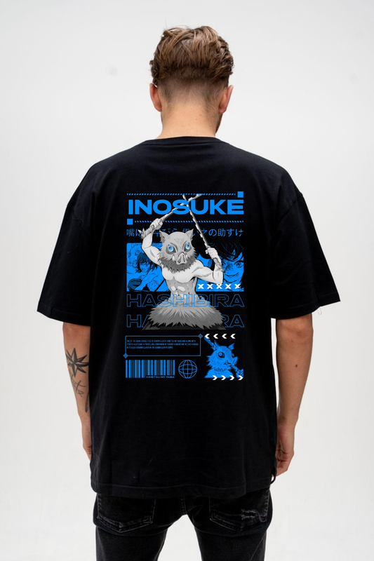 Inosuke Hashibira Oversized Graphic T-Shirt – Demon Slayer Edition