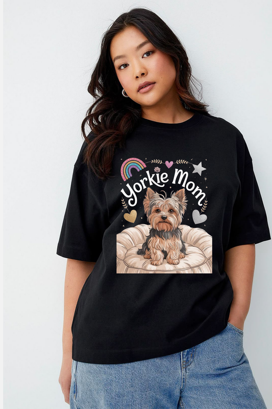 Yorkie Mom Graphic Tee – Cute & Comfy Statement Shirt