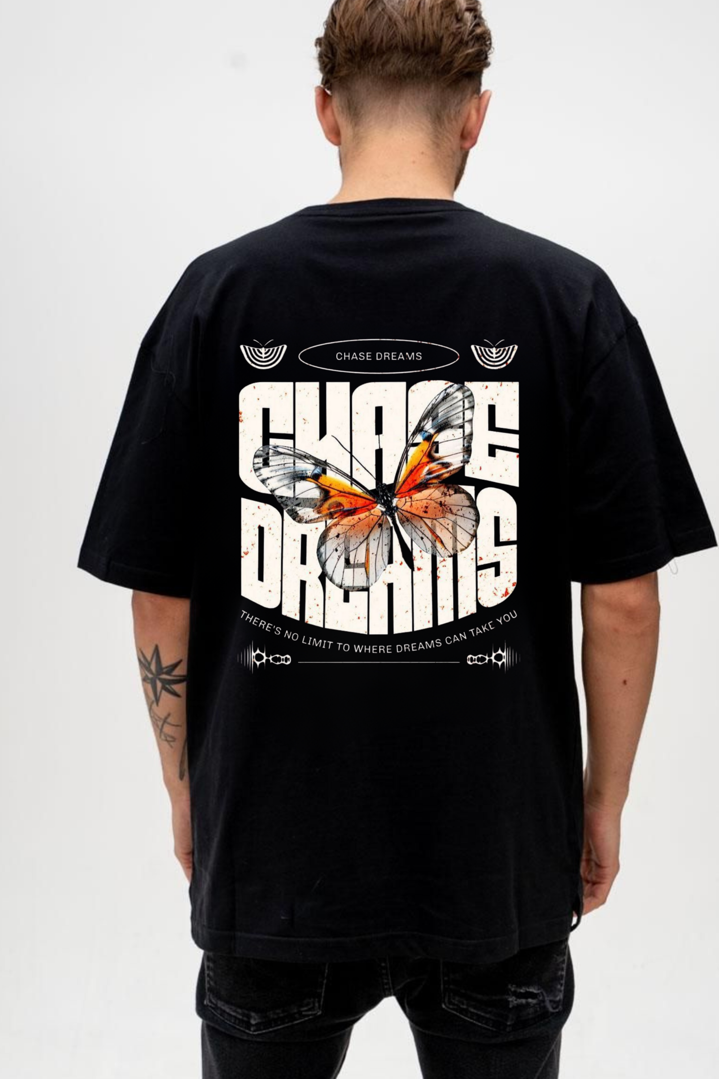 Chase Dreams" Butterfly Graphic Tee – No Limits Edition