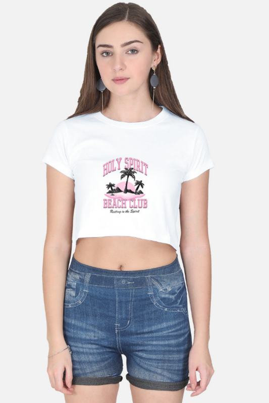 Holy Spirit Beach Club Crop Top – Chill & Uplifting Vibes