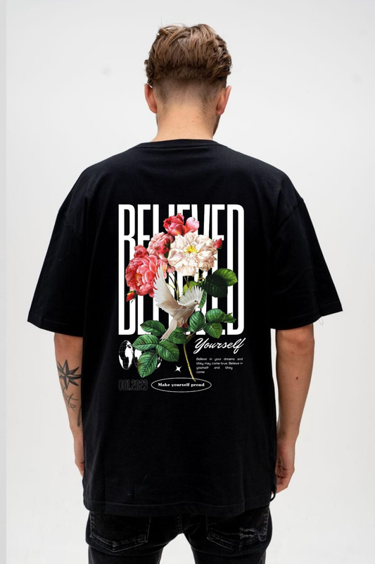 Believe in Yourself" Floral Graphic Tee