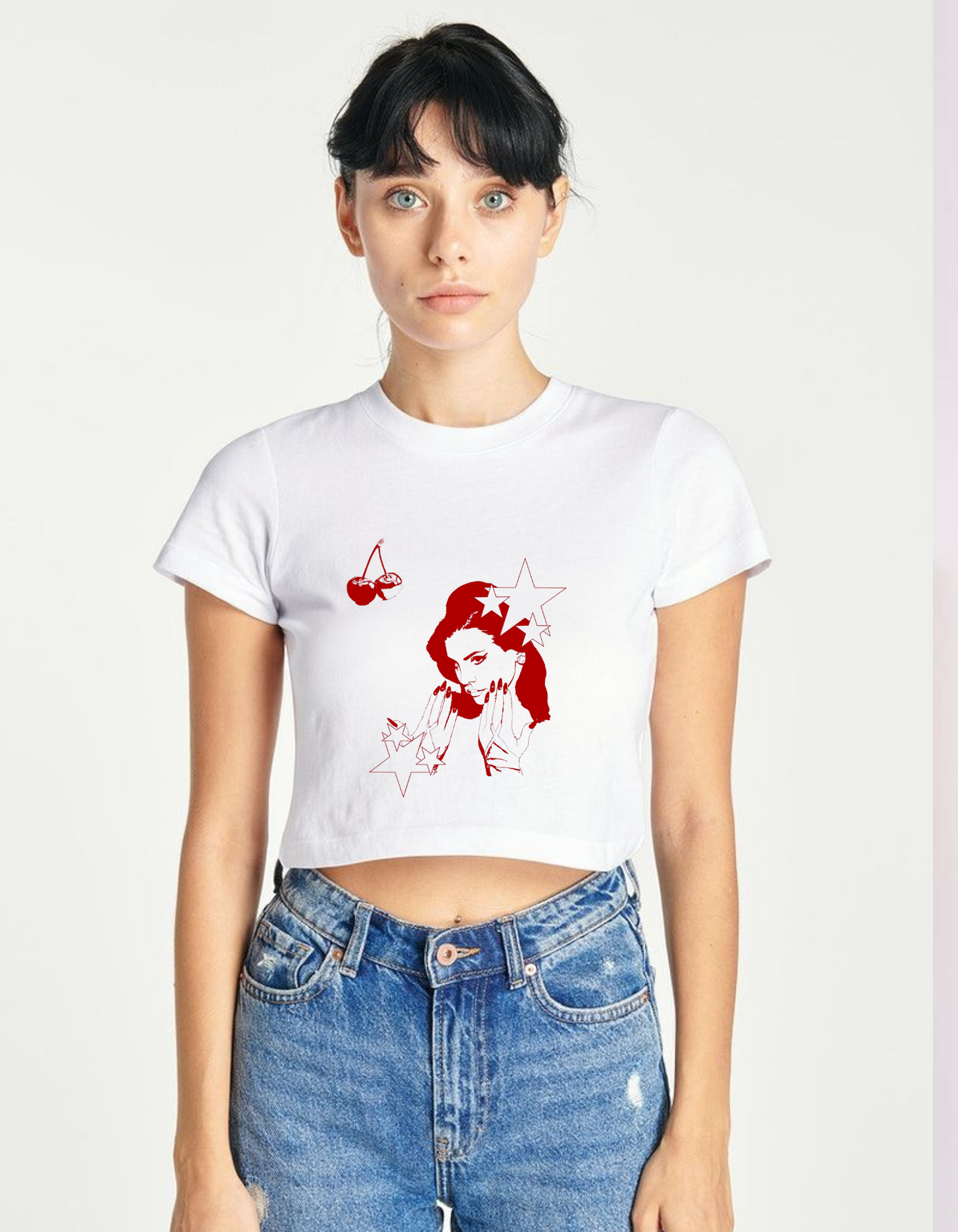 Cherry Crush Pop Art Crop Tee