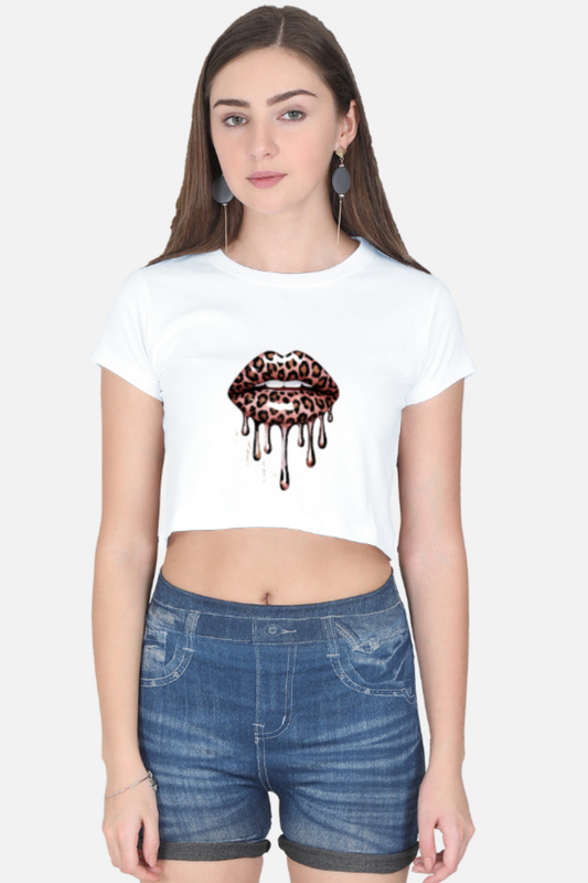 Red Lips Cherry Kiss" Statement crop tee