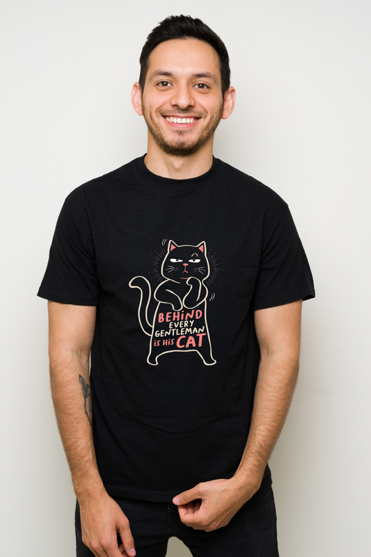 Behind Every Gentleman Is His Cat Classic Fit Cat Lover Tee