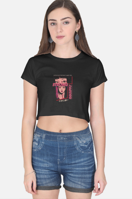 Strength & Destiny" Graphic Crop Top