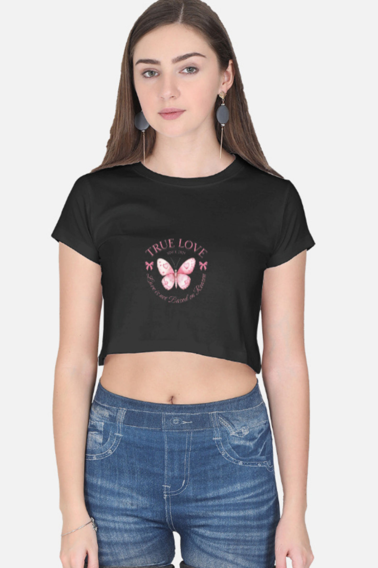 True Love" Butterfly Crop Top