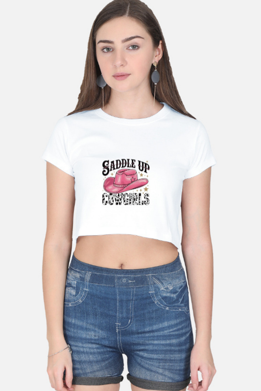"Saddle Up Cowgirls" Graphic Crop Tee