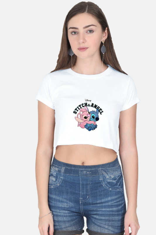 Disney Stitch & Angel Hug Crop Tee
