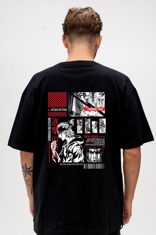 Eren Yeager Founding Titan Oversized Streetwear Tee