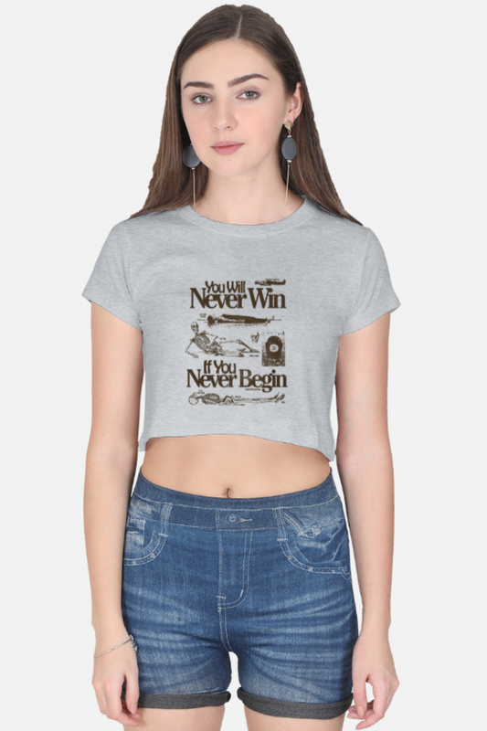Heather Grey Motivational Crop Tee