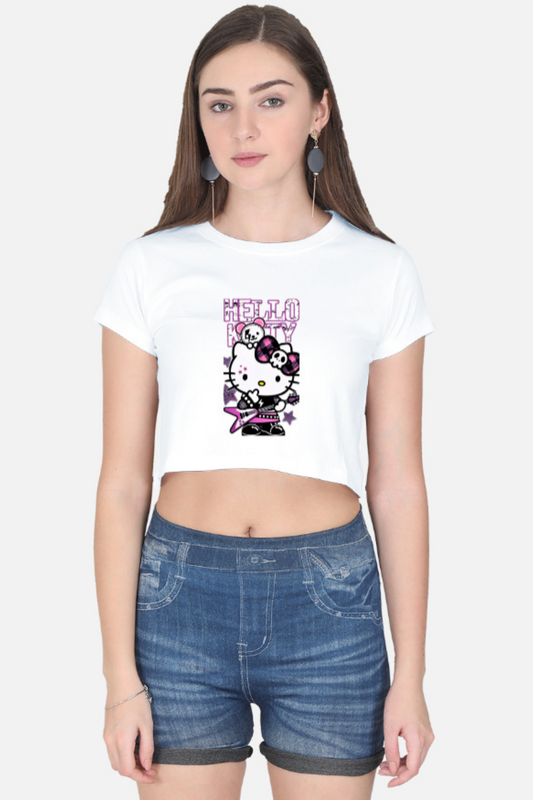 Hello Kitty Rock Star Skull Crop Top