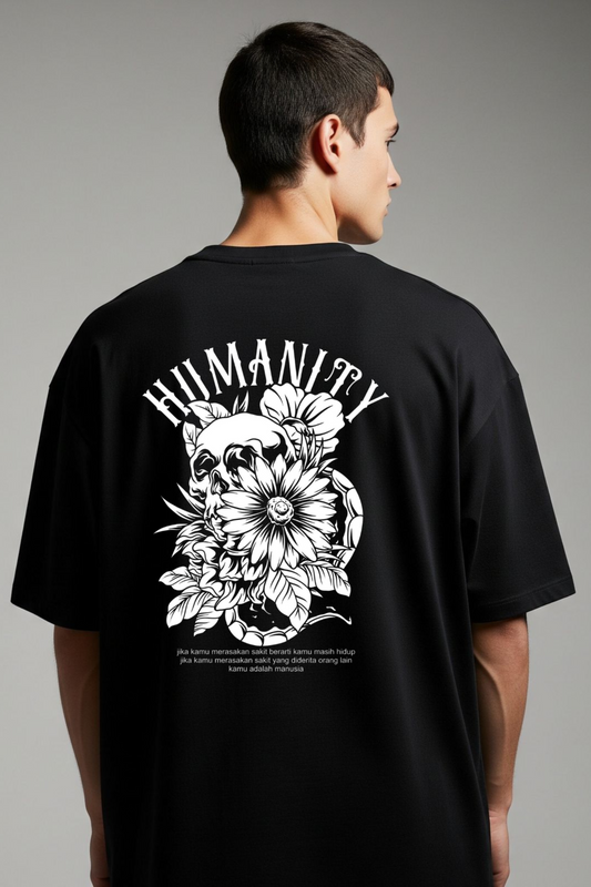 Humanity Floral Skull Statement Tee