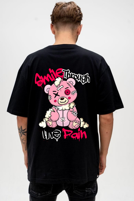 Smile Through Pain" Graphic Bear Tee