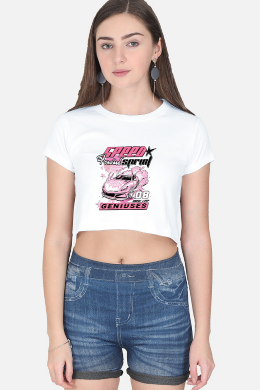 Pink Speed Drift Crop Tee