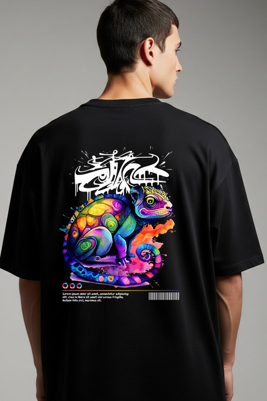 Urban Chameleon Graffiti Art Oversized Tee