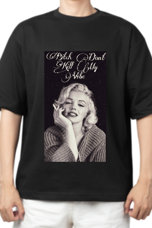 Vintage Marilyn Monroe “Don’t Kill My Vibe” Graphic  Oversized T-shirt