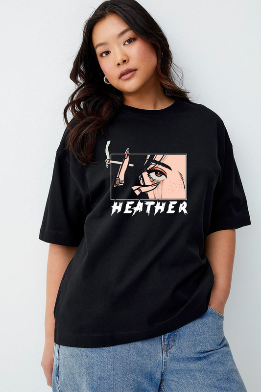 "HEATHER" Moody Eyes Graphic Tee