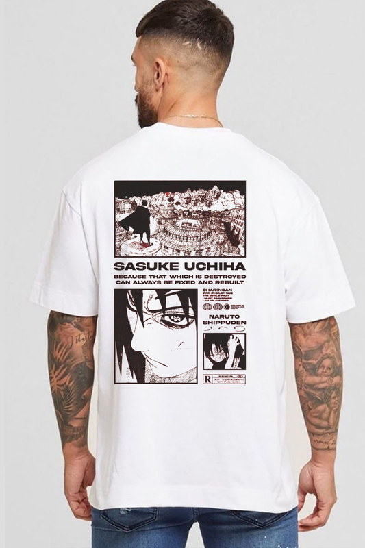 Sasuke Uchiha "Fixed and Rebuilt" Graphic Tee