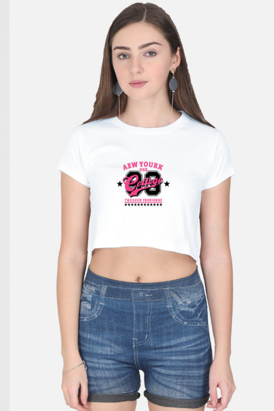 Y2K "AEW YOURK" Varsity Cropped Tee