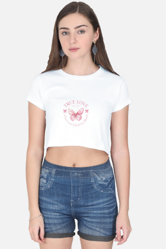 True Love" Butterfly Crop Top