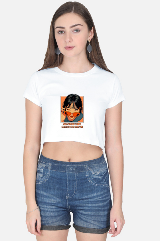Consciously Chronic Cute" Cropped Tee
