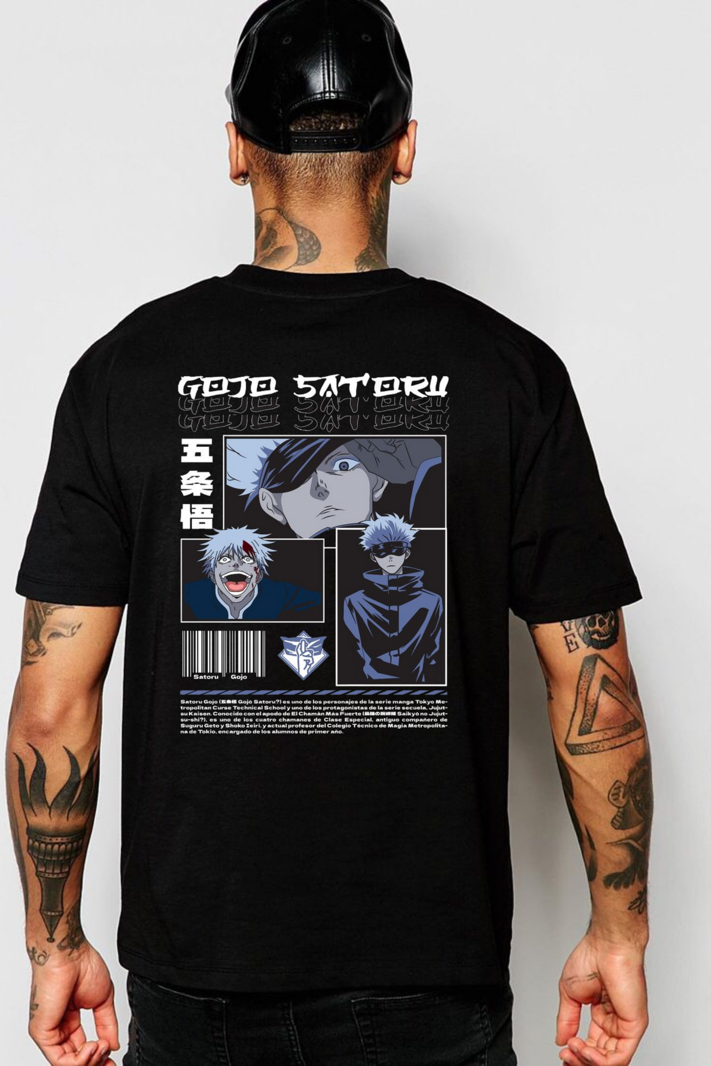 Gojo Satoru 'Unlimited Void' Panel Back Print Graphic Tee
