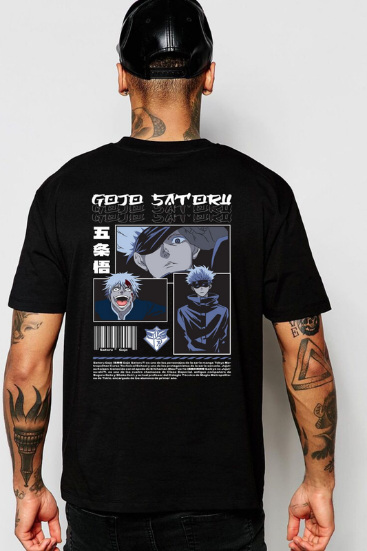 Gojo Satoru 'Unlimited Void' Panel Back Print Graphic Tee