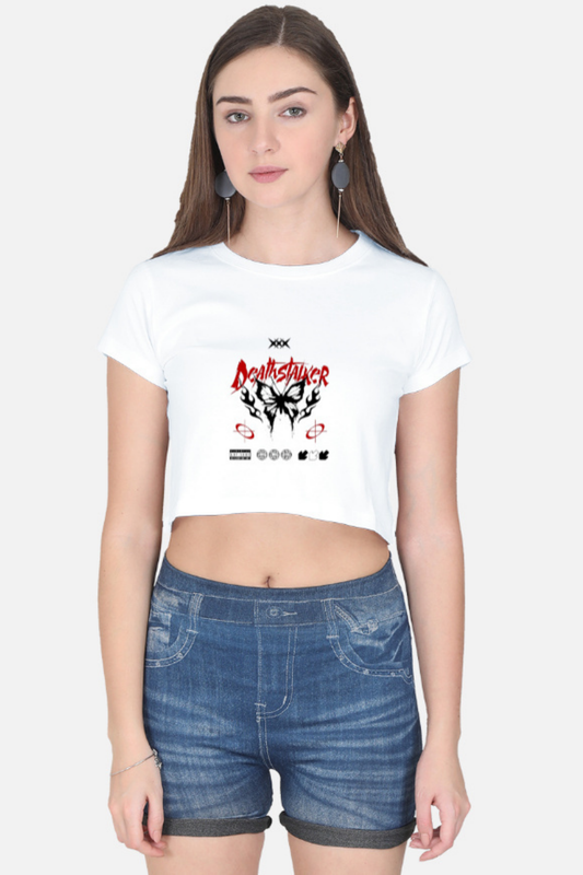 Ecstasy Face Vintage Graphic Crop Top