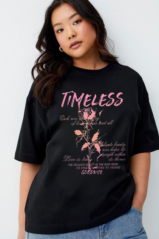 TIMELESS Rose Poetry Oversized T-Shirt