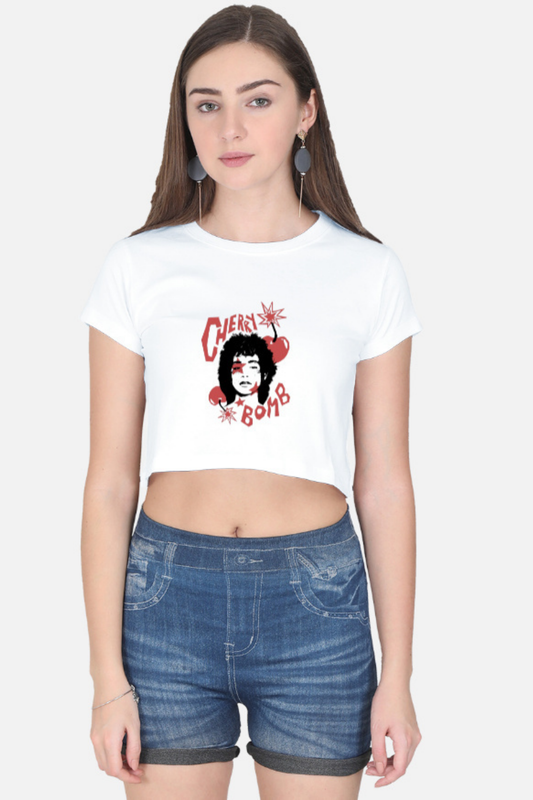 CHERRY BOMB Vintage Rock Graphic Crop Top