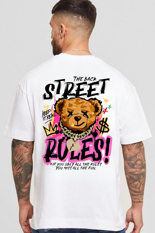 Street Rules Teddy Bear Oversized Tee
