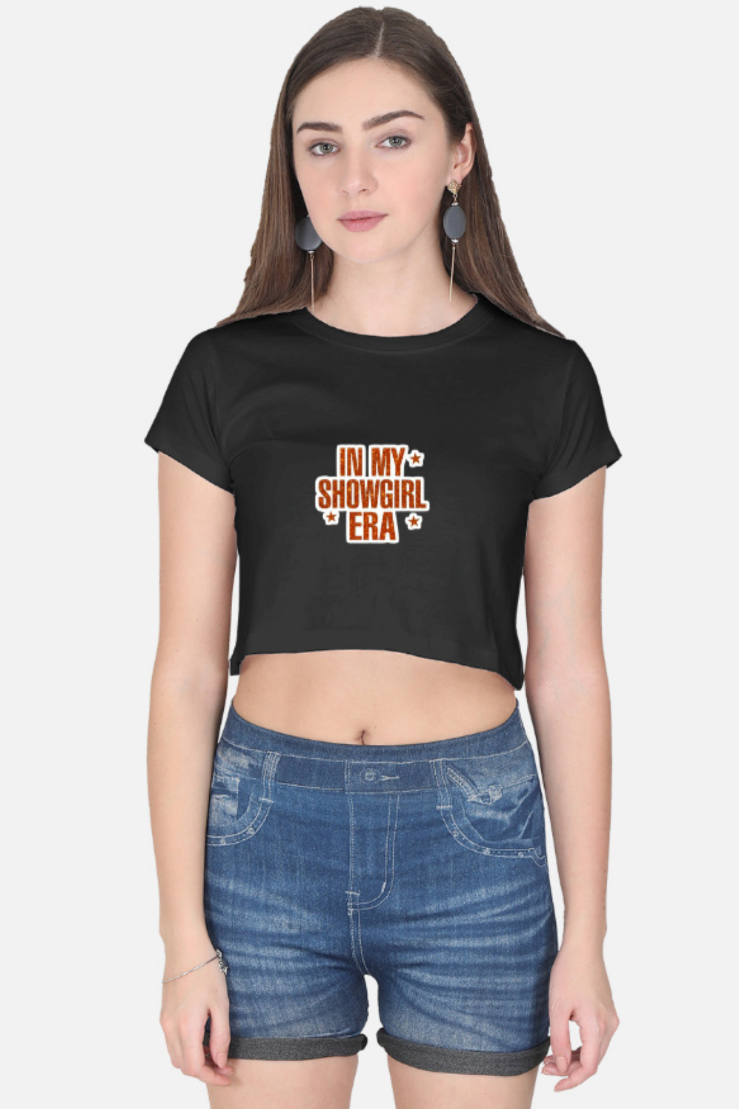 In My Showgirl Era' Glitter Crop Top