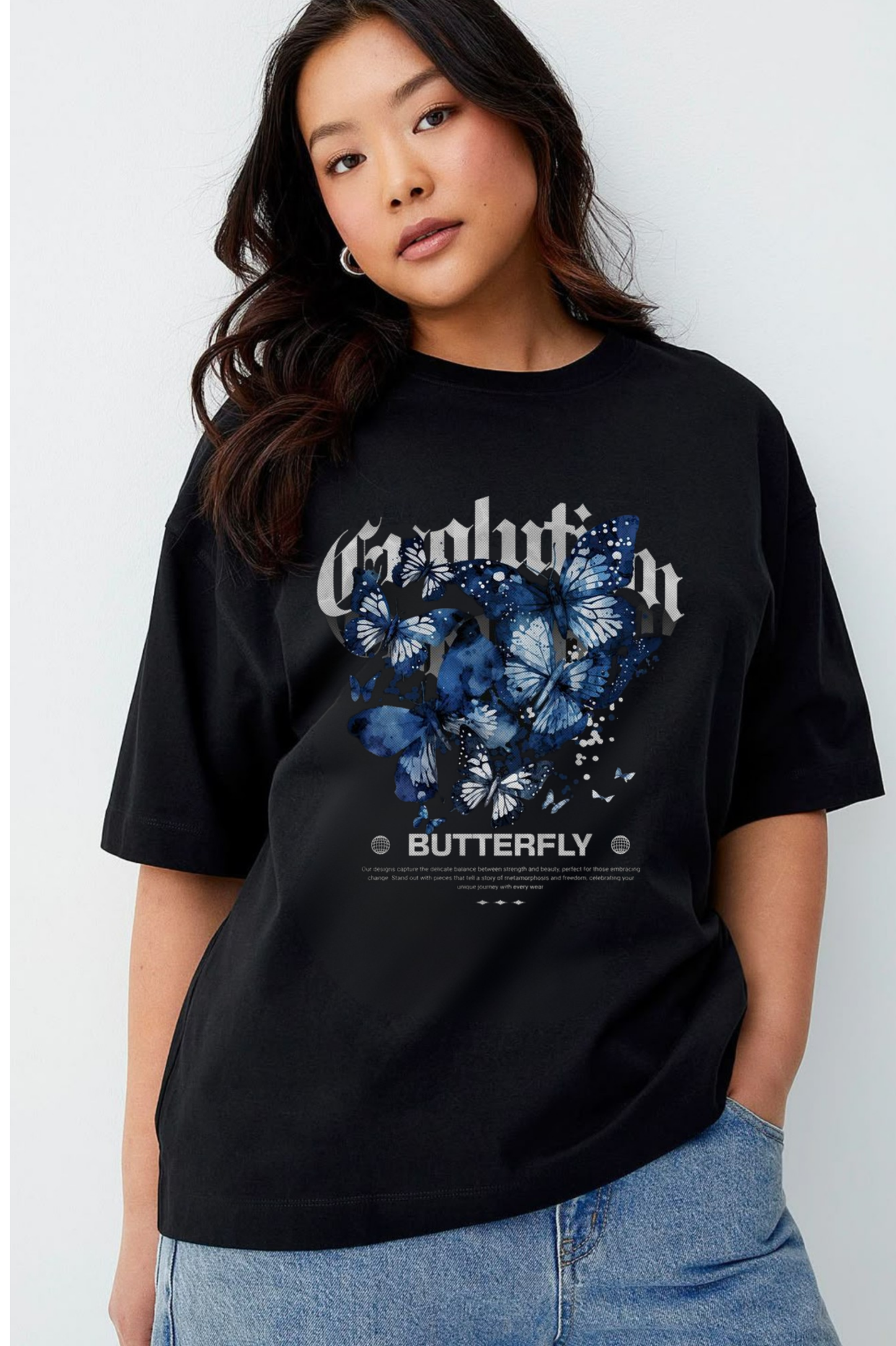 Evolution Butterfly Oversized Graphic Tee