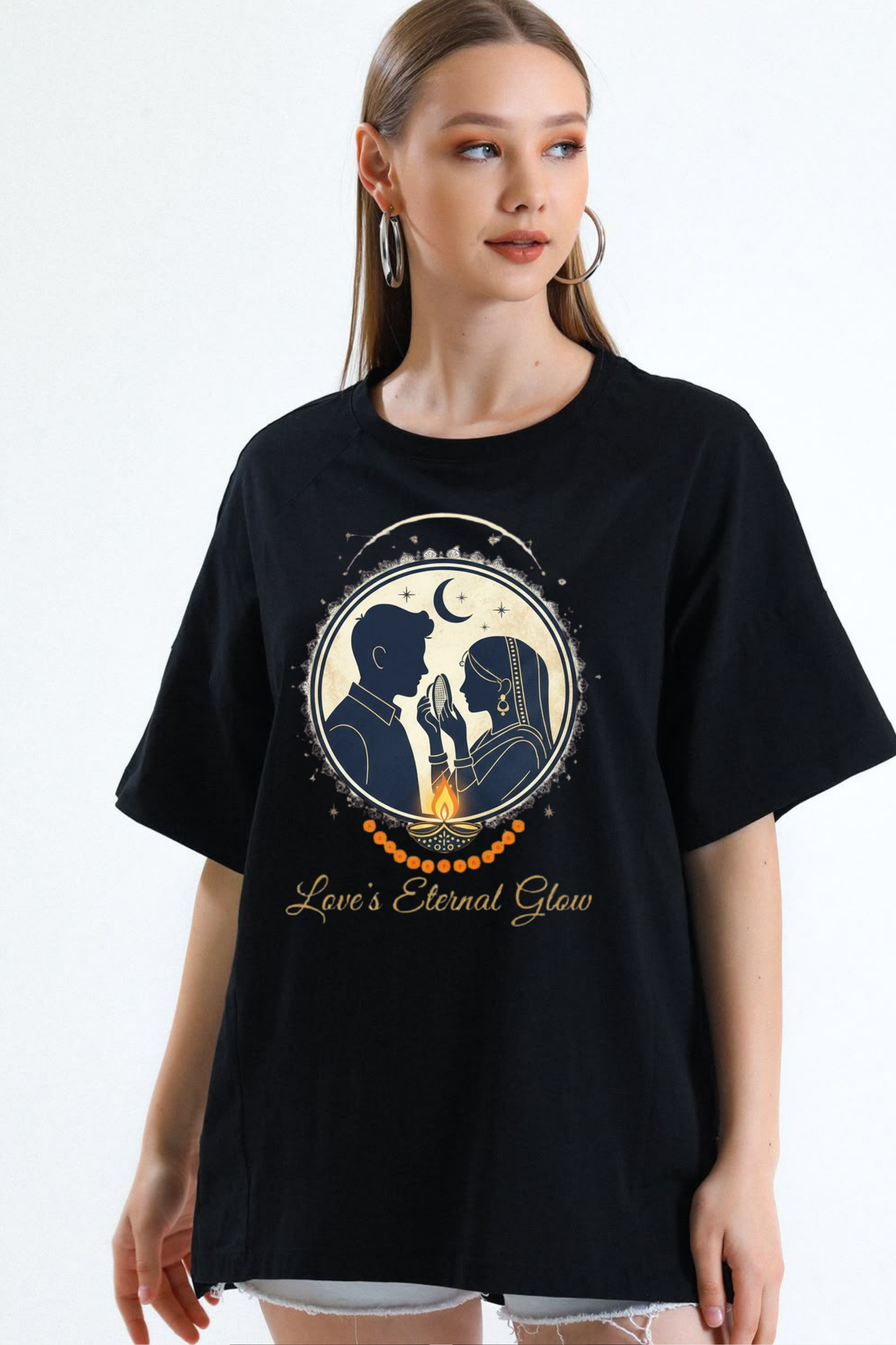 Love's Eternal Glow Silhouette Graphic Tee