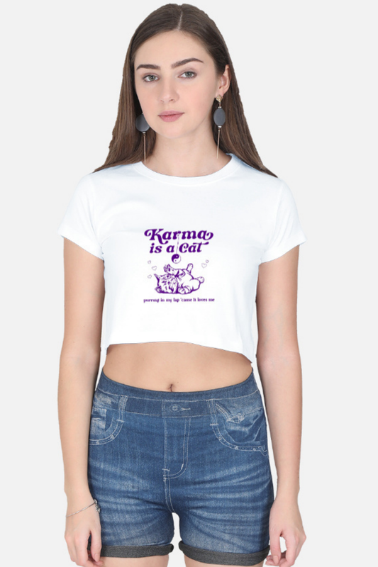 The Karma Cat Graphic Crop Top