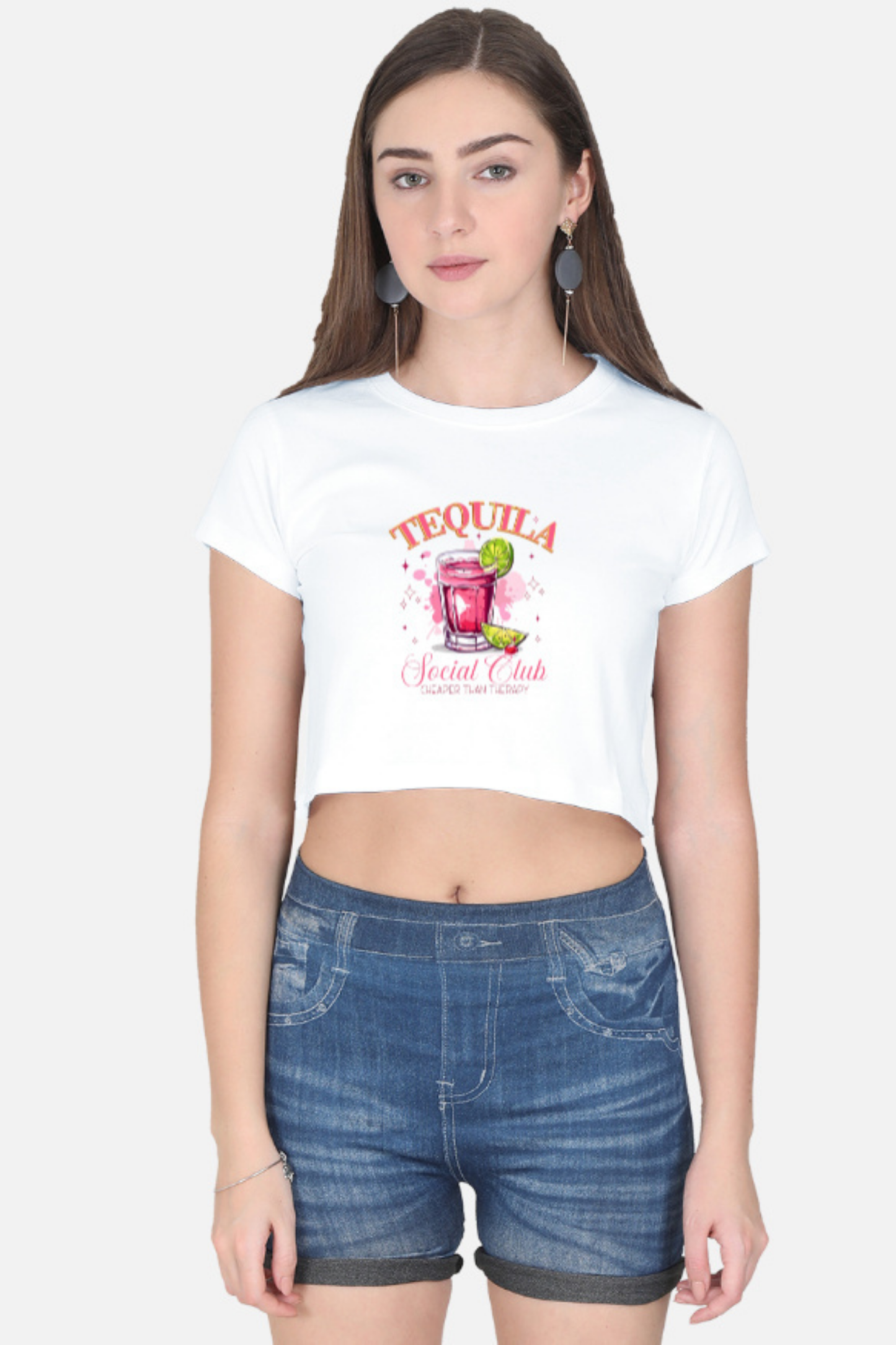 Sassy Cocktail Retro Graphic Crop Top