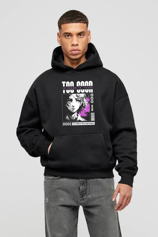 TOO GOOD" Anime Streetwear Hoodie | Retro Manga Aesthetic