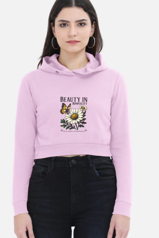 Vintage Bloom & Butterfly Cropped Hoodie