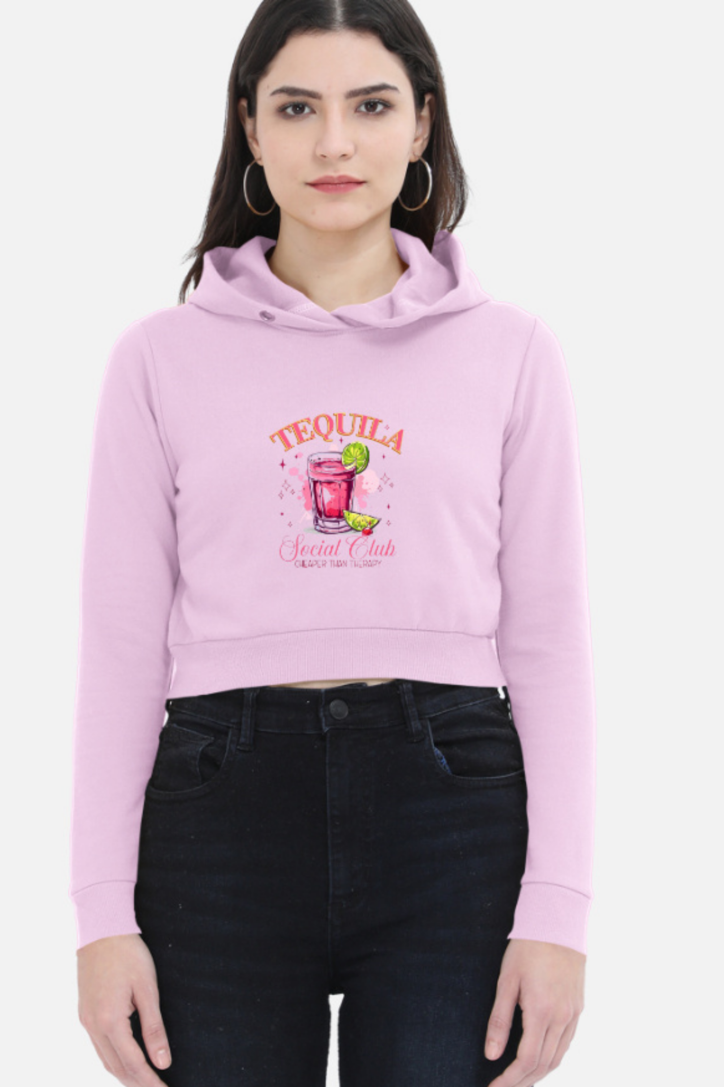 Tequila Social Club Cropped Cocktail Hoodie