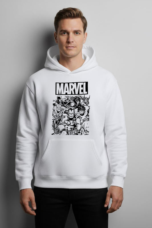 MARVEL Comics Legends Black & White Graphic Hoodie