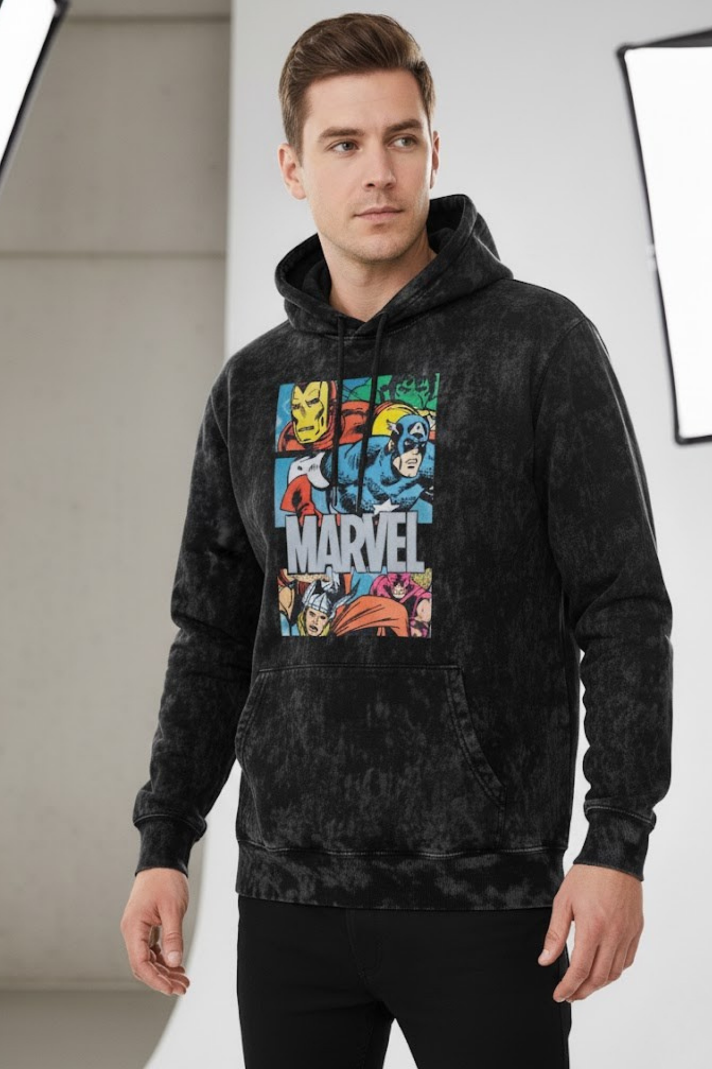 Vintage Marvel Comics Panel Washed Hoodie