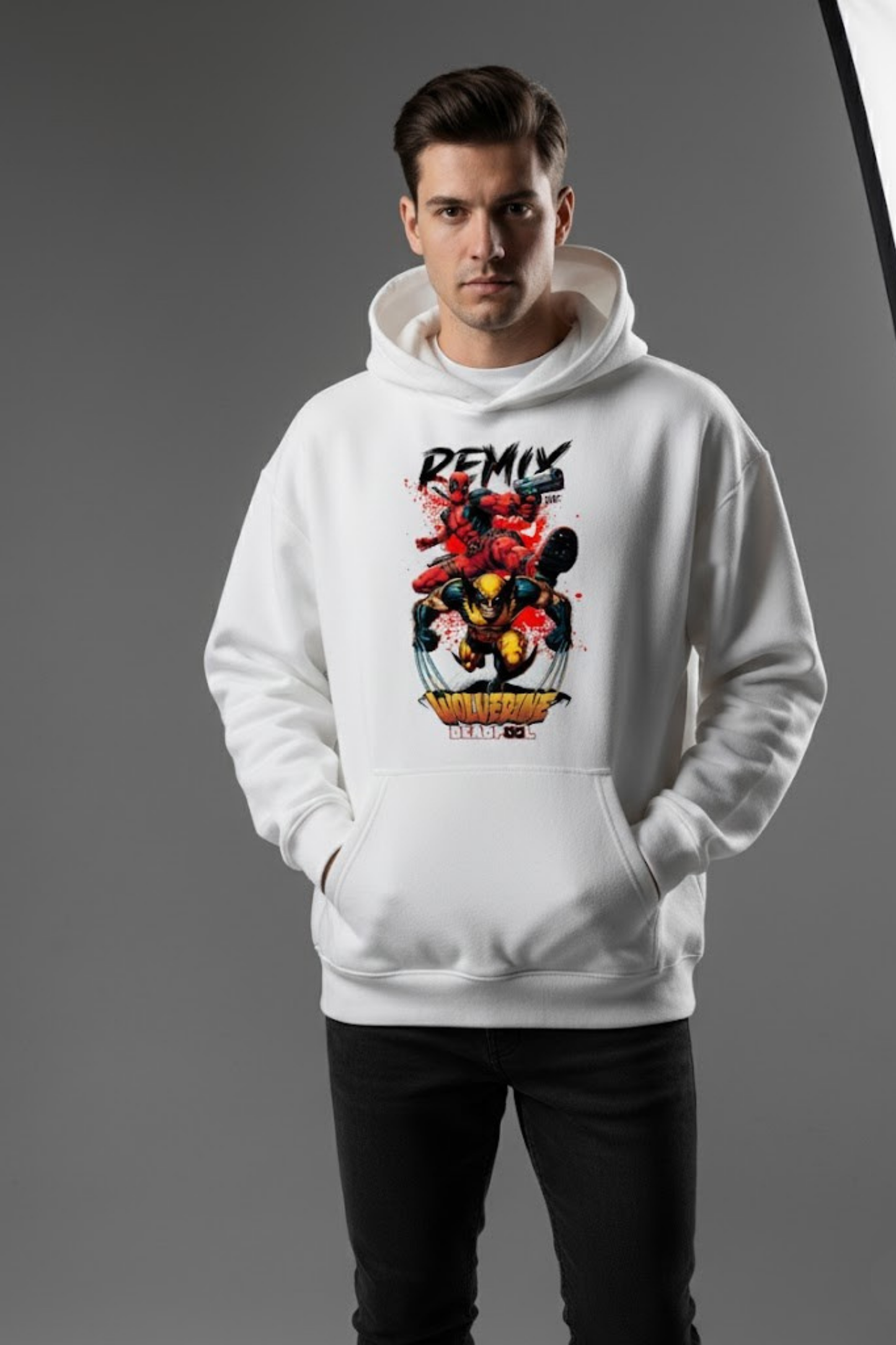 X-Men & Deadpool "REMIX" Stack Graphic Oversized Hoodie