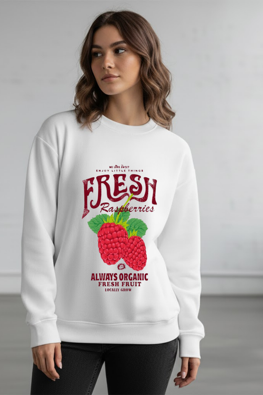 Vintage "Fresh Raspberries" Graphic Sweatshirt