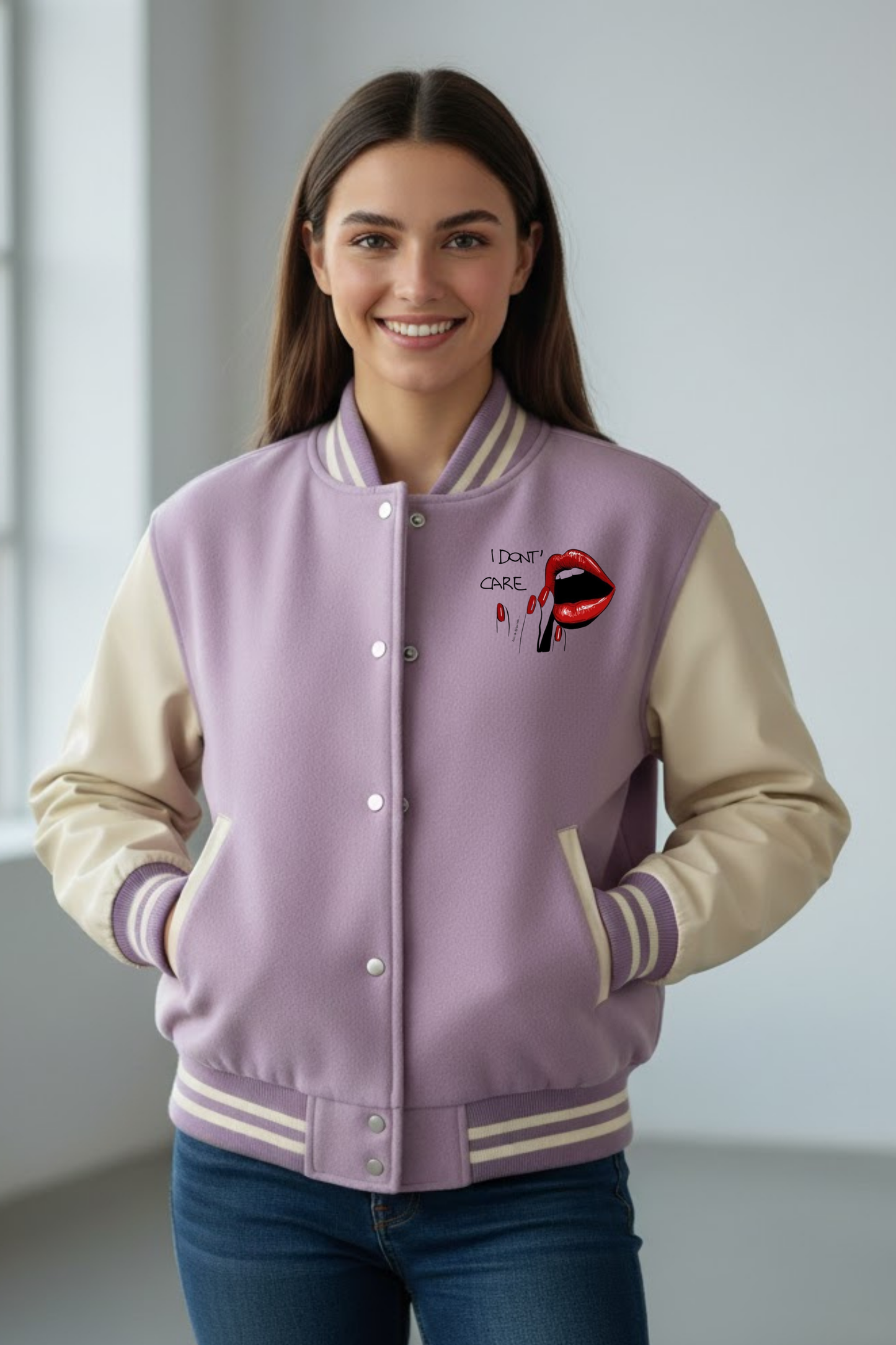I Don't Care" Varsity Jacket