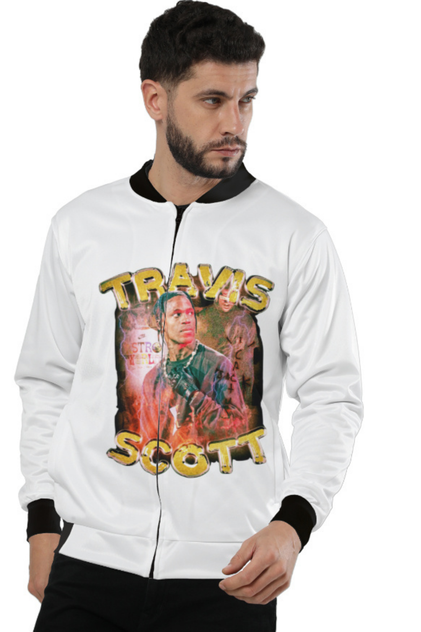Travis Scott Bootleg Graphic Bomber Jacket
