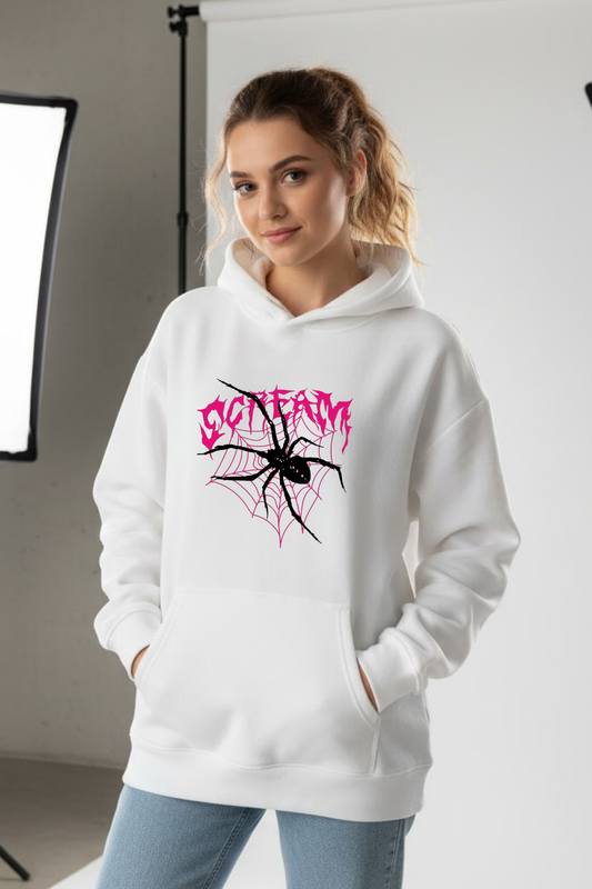 Scream Spider" Gothic Graphic Hoodie